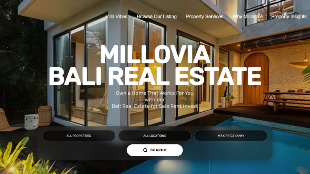 Modern Real Estate E-commerce website development in Bali 7 Purple Modern Fashion Model Online Portfolio